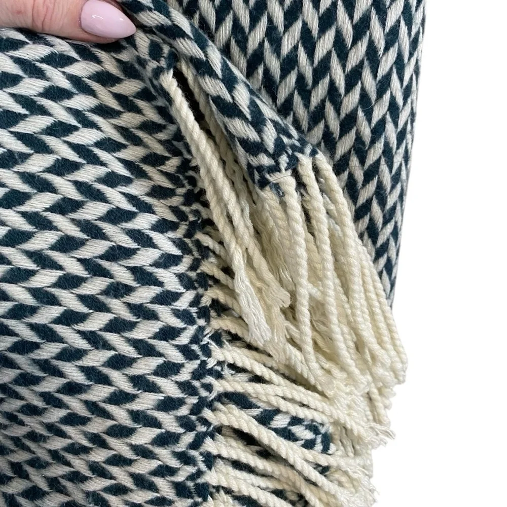 West Elm - Two Tone Green Knit Throw - 44 X 56